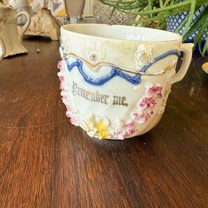 Elegant Ceramic Mug with Floral Accents